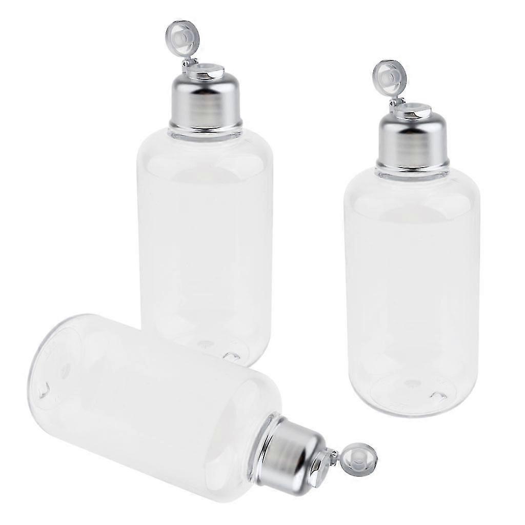 3Pcs Empty PET Makeup Lotion Toner Bottles Travel Refillable Container 300ml