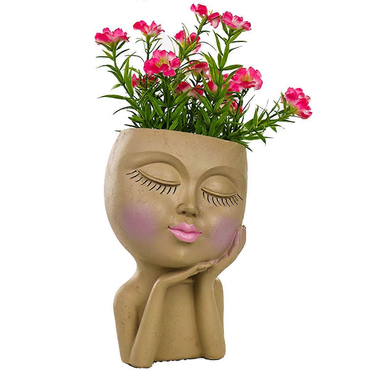 Mannequin Hars Wang Rustende Bloempot Gezicht Bloempot