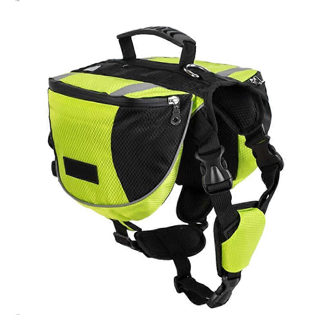 Dog Backpack for Hiking, Green Pet Saddle Bag Large Capacity, Size Small, Durable Dog Hound Pack Saddlebags