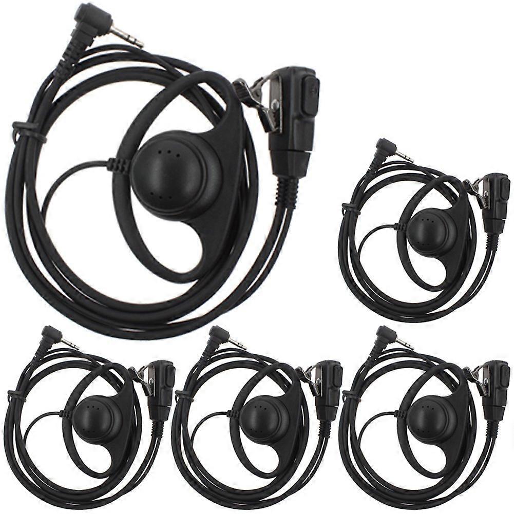 D Shape Earpiece Headset PTT for Motorola Talkabout Cobra Two Way Radio Walkie Talkie 1pin(5 Pack)