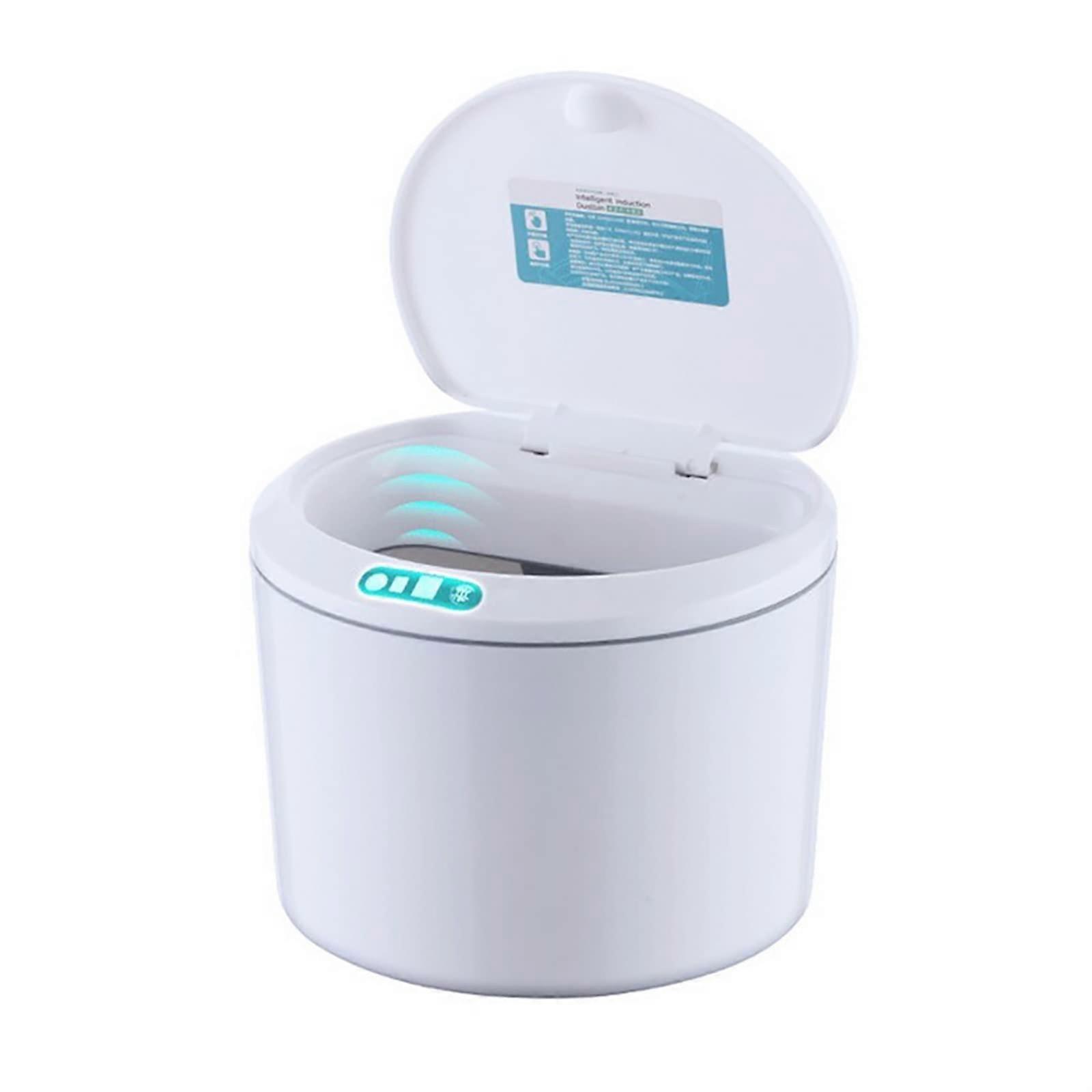 Desk Trash Can 3L Battery Operated Automatic Mini Waste Basket with Lid for Desktop and Vehicle Use