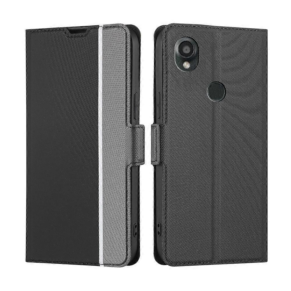 Twill Texture Side Button Leather Phone Case For Kyocera Digno SX3-KYG02