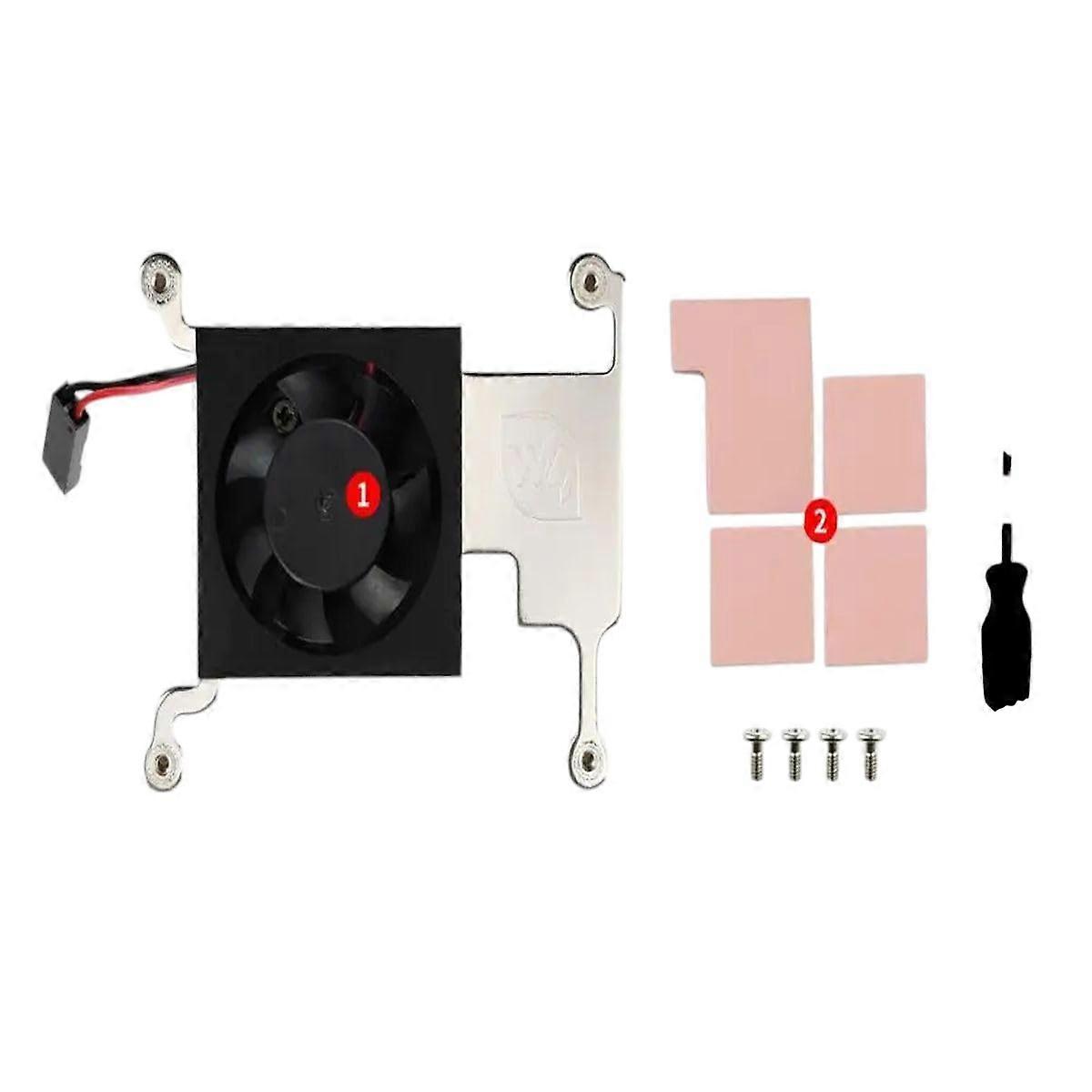 Waveshare Low-Profile CPU Cooling Fan for Raspberry Pi 4B, 3B+, 3B | Aluminum Alloy Bracket, Low Noise, Efficient Cooling