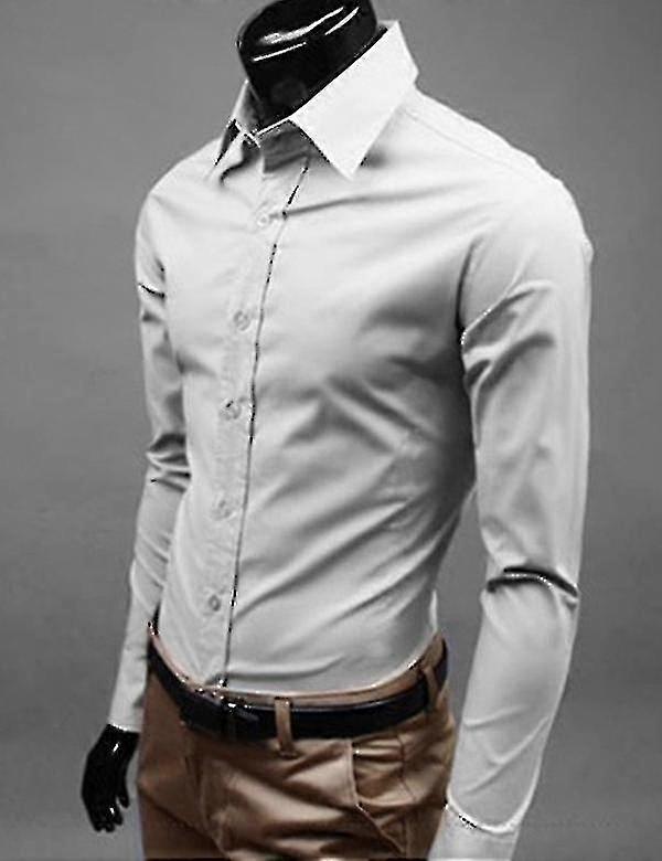 Erkek Lüks Slim Fit Rahat Gömlek Yakalı Resmi Üstler