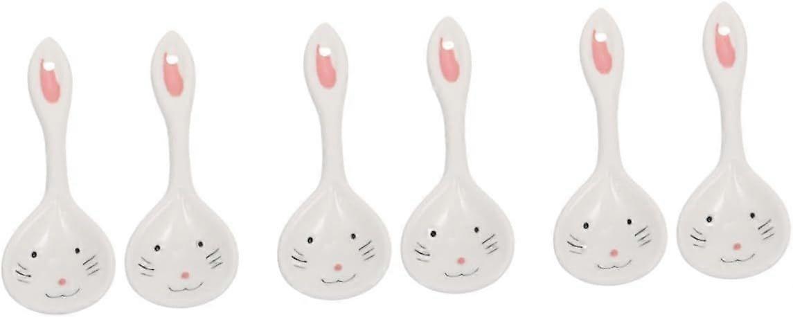 6-Pack Rabbit Spoons - Adorable Tableware for Kids