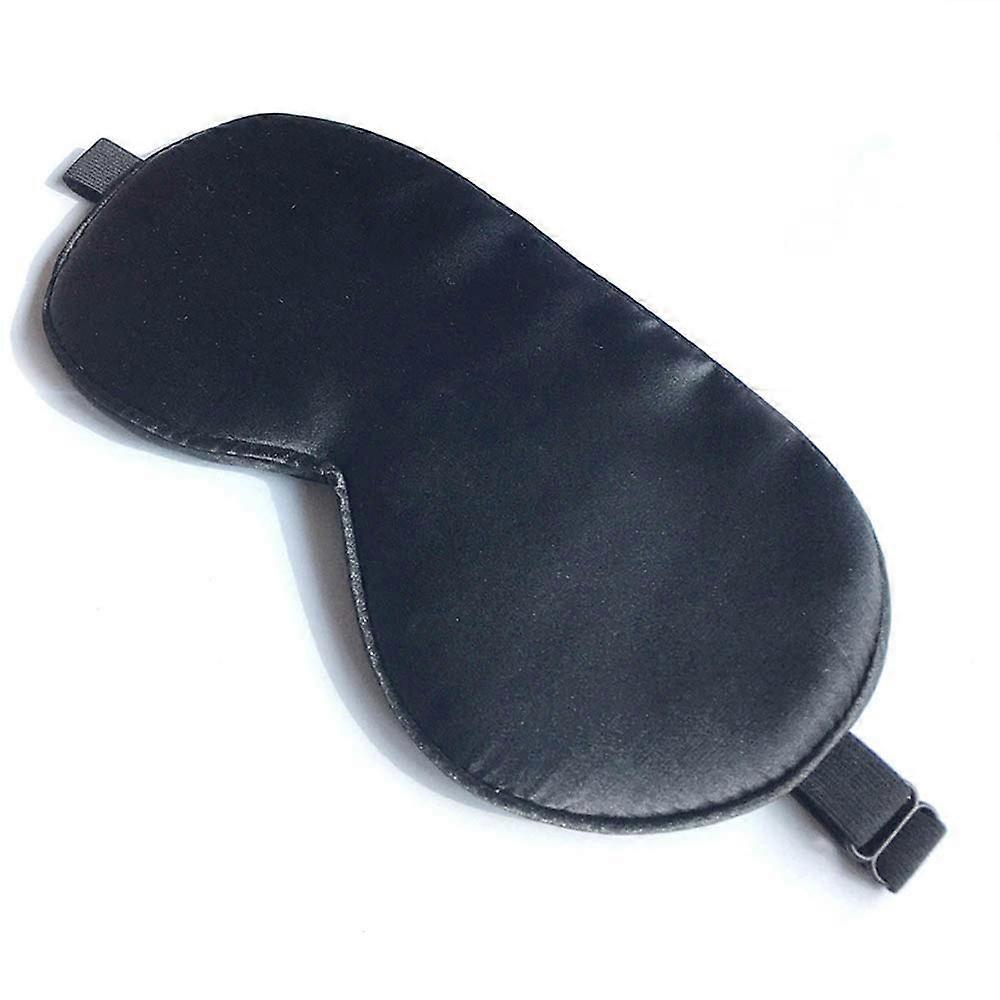 Silk Eye Mask for Sleeping Adjustable Strap Satin in Black Comfortable Sleep Mask for Travel and Home Use