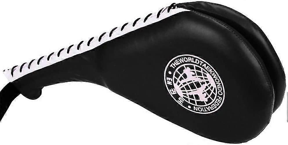 1 زوج من التايكواندو مجاديف مزدوجة الجلود ركلة مجداف لتاي كوون دو الملاكمة الكاراتيه التدريب (أسود)