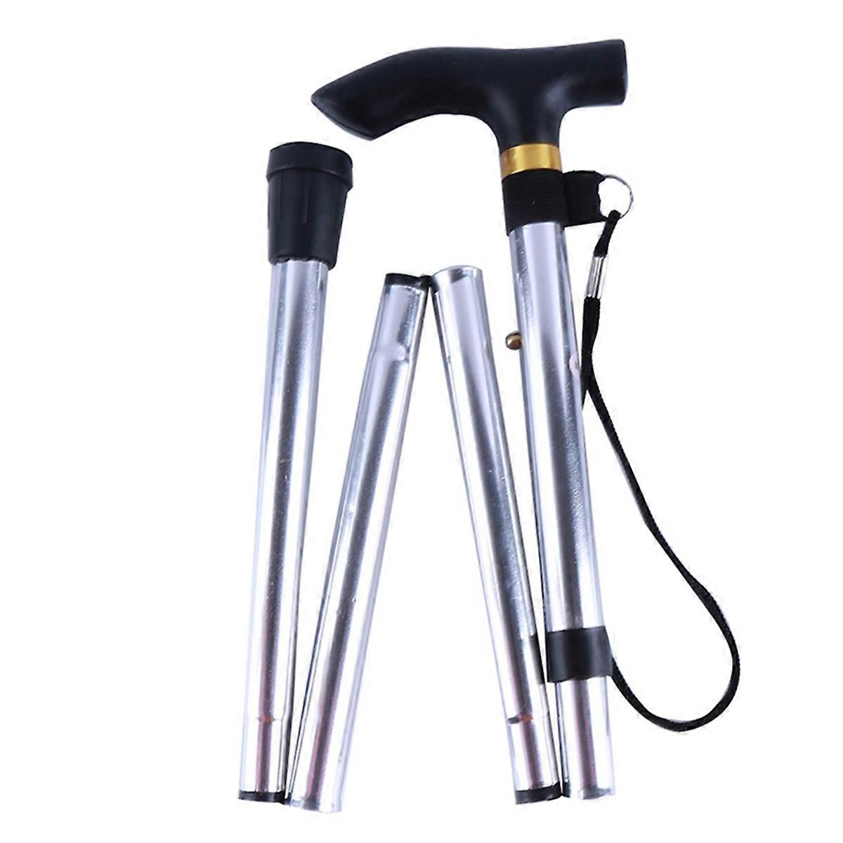 Hiking Camping Mountaineering Poles Walking Stick Folding Cane, B