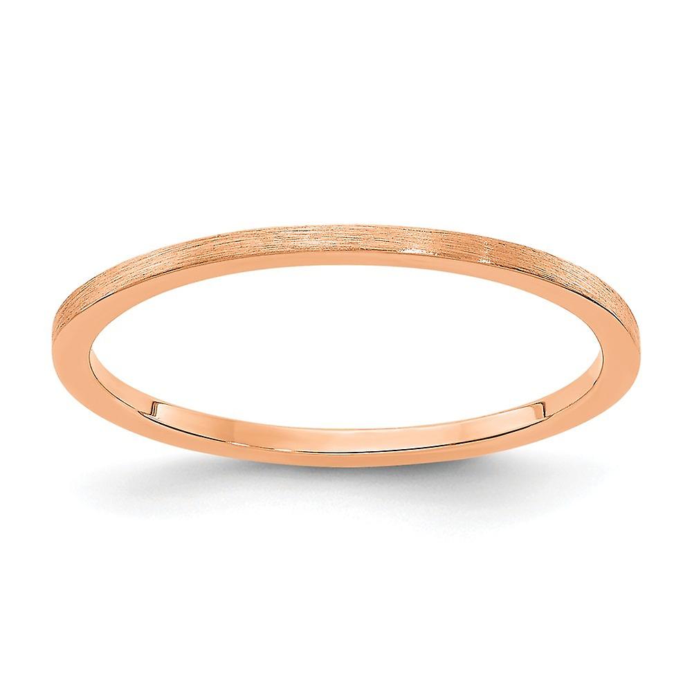 14kr 1.2mm Flat Satin Stackable Band Ring-Stackable-Ring for Women and Men - Ring Size: 4 to 10