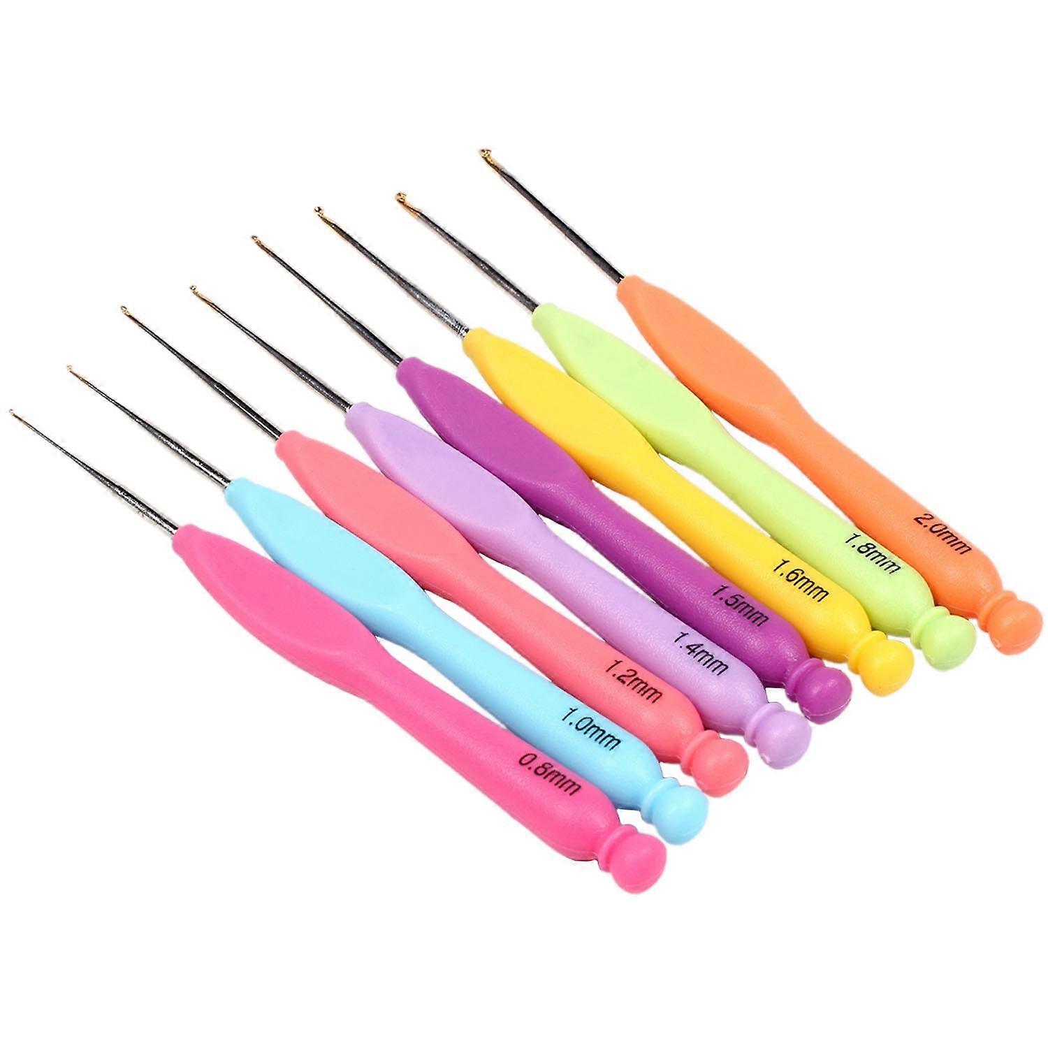 8Pcs/Set Plastic Handle Sewing Kit Weave Crochet Hooks Kit