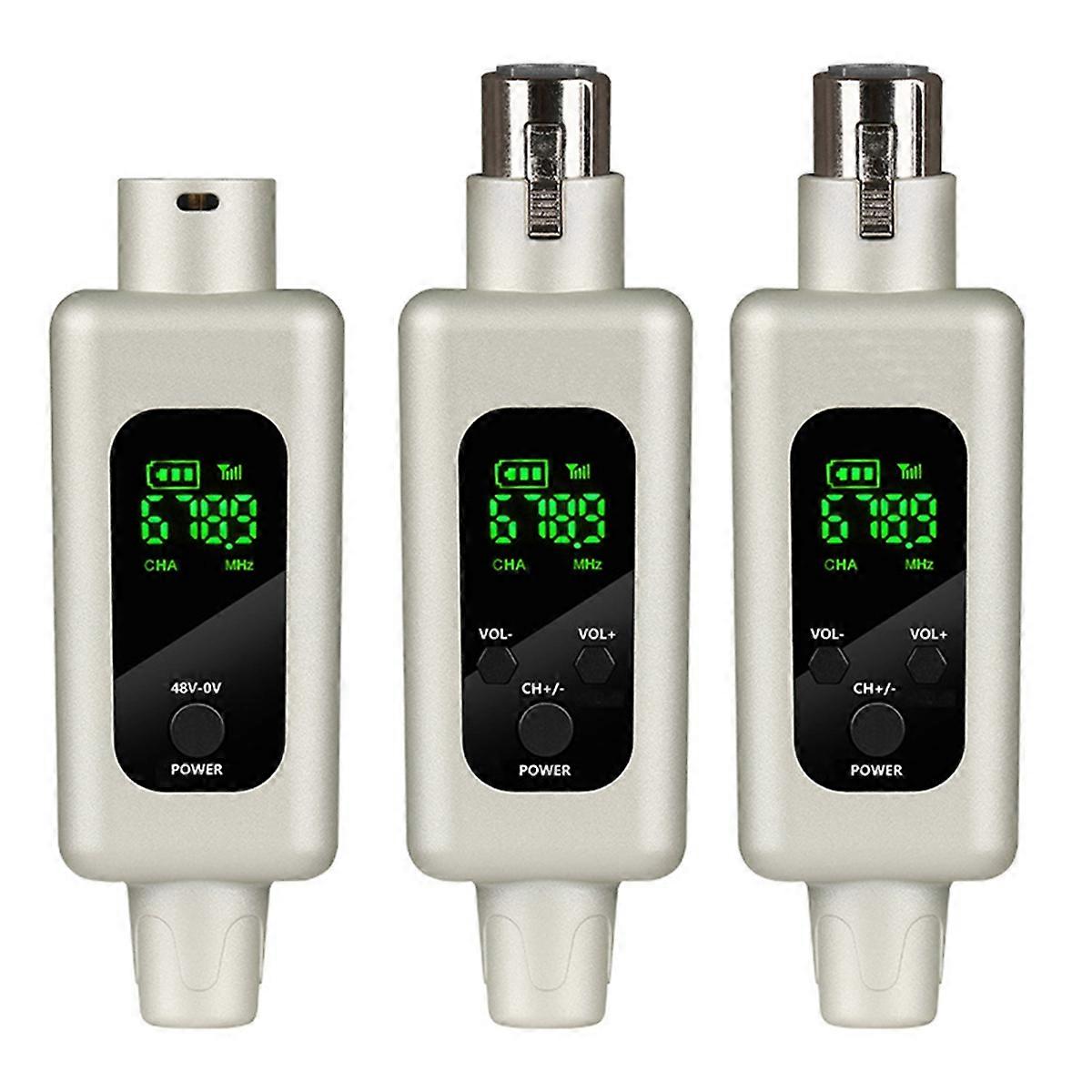 2.4G Wireless Microphone Converter UHF Transmitter XLR Transmitter Receiver Adapter for Wired Dynam