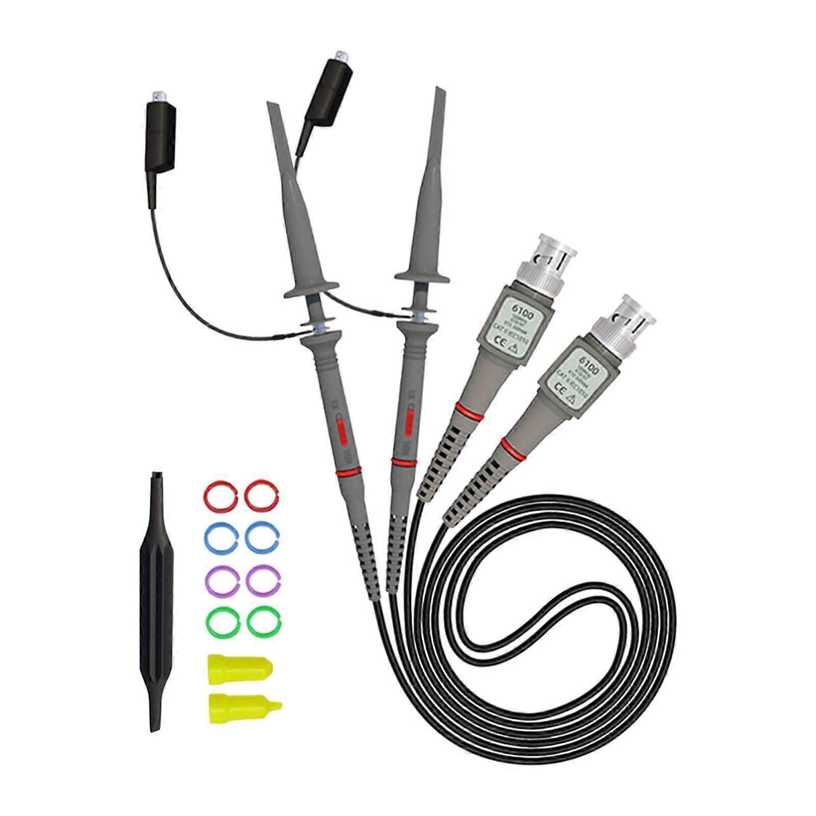 P6100 Oscilloscope Probes 10:1 Ratio 60M 20M 100M Safe Clip Probes for Oscilloscope Testing