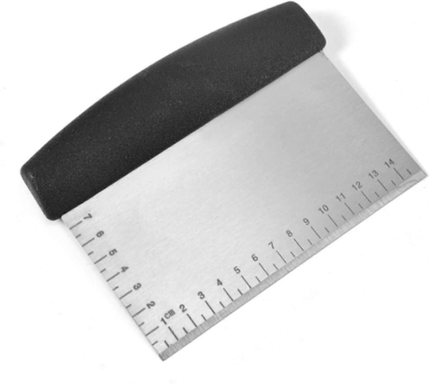 Dough scraper, bench scraper, dough scraper, stainless steel dough scraper with handle and measuring scale