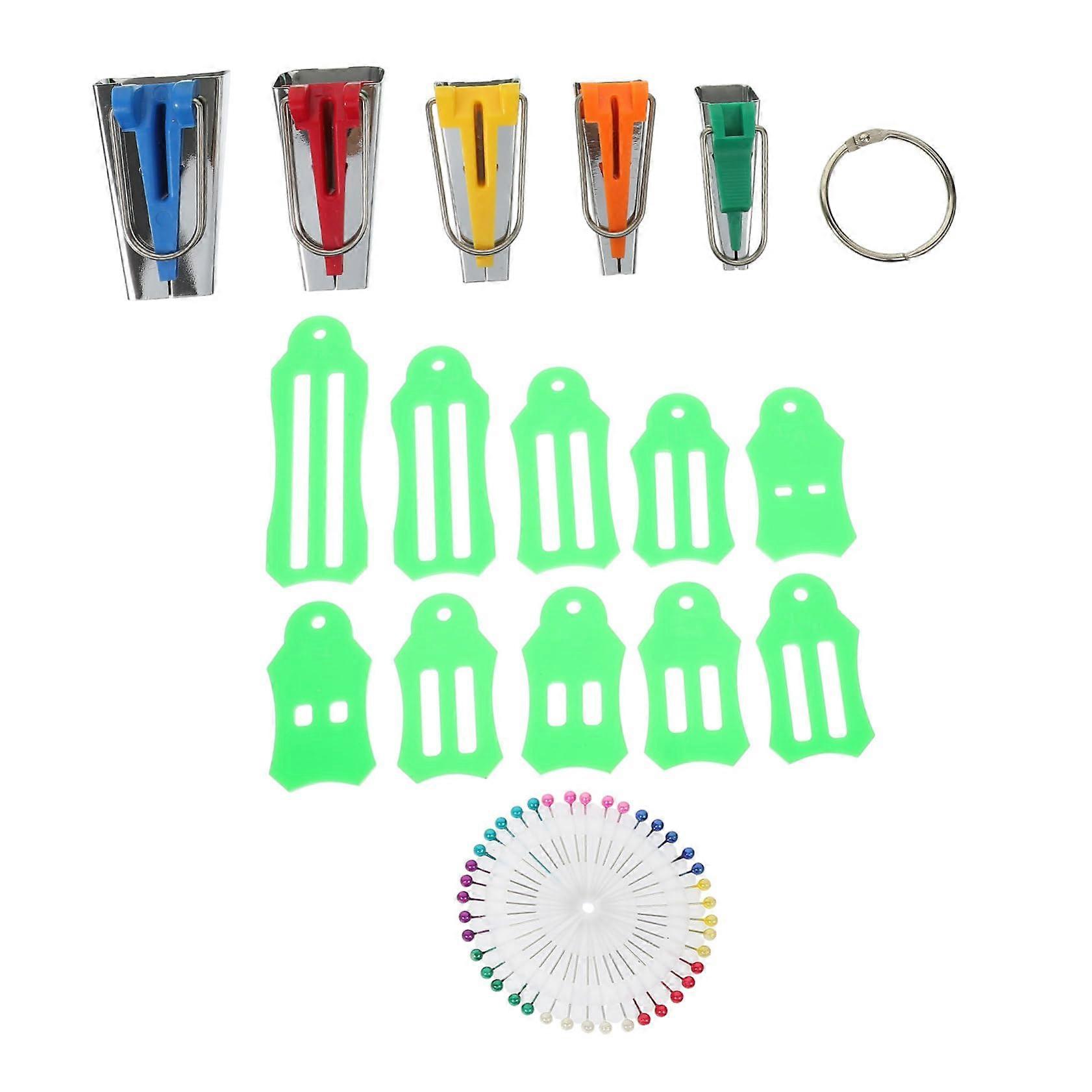Bias Tape Maker Tools Kit for Quilting and Sewing - 1/2 inch Bias Strips Roll, Multi-Function Binding Maker, Model 7578