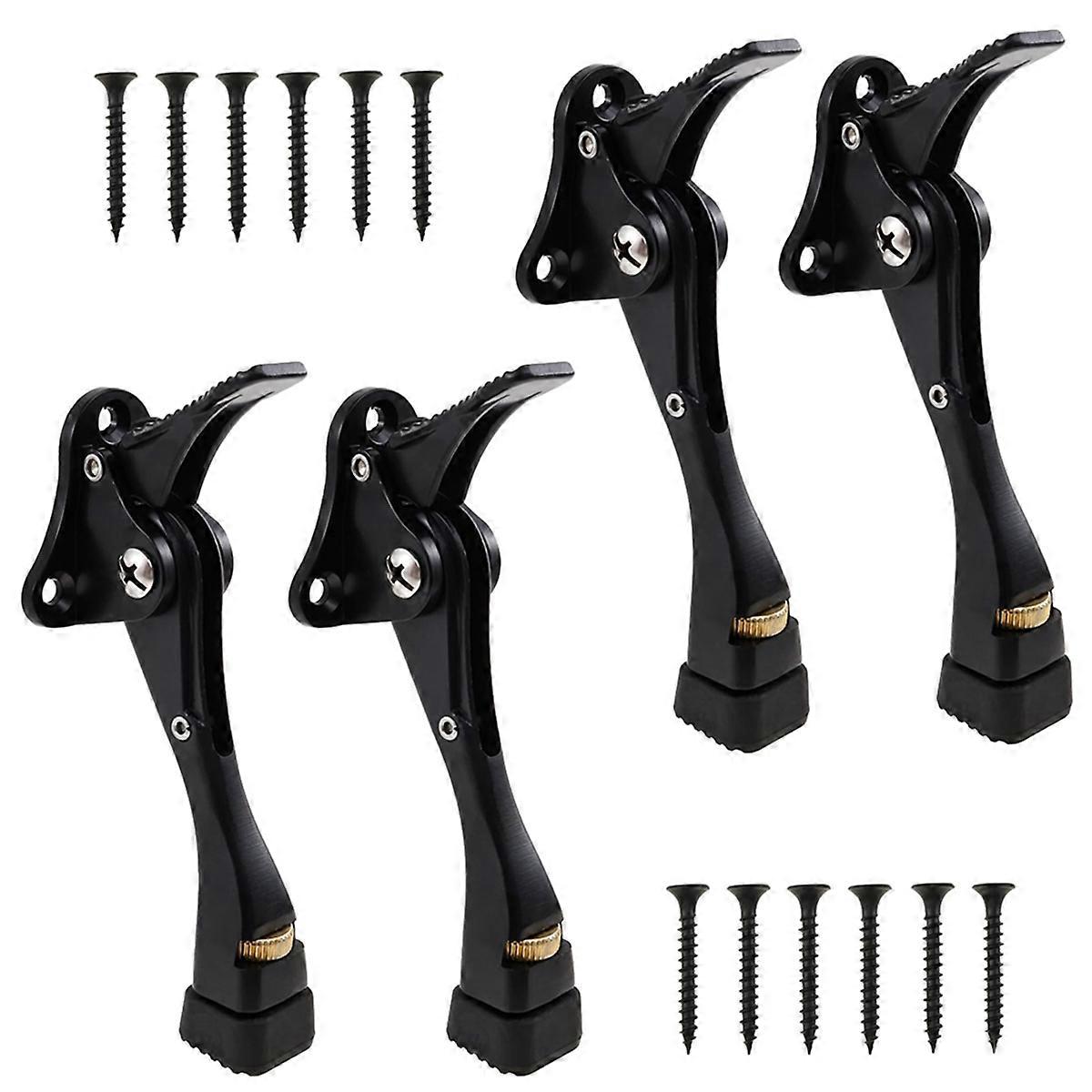 4Pcs Kickdown Door Stoppers, 4 Inch One Touchs Adjustable Door Stop