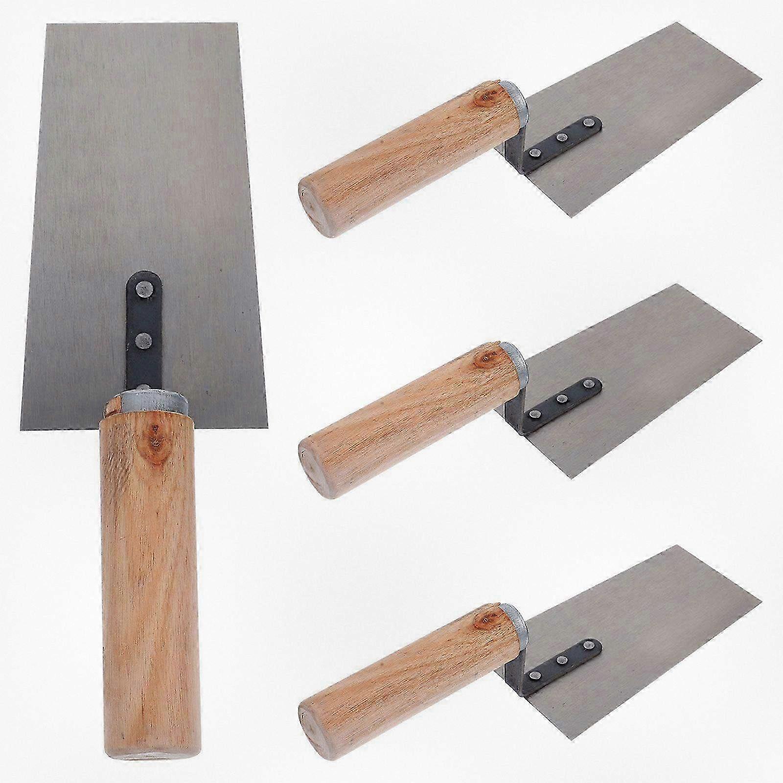 Set of 4 Construction Trowels - Finishing, Margin, and Paint Scraper Tools for Masonry Work