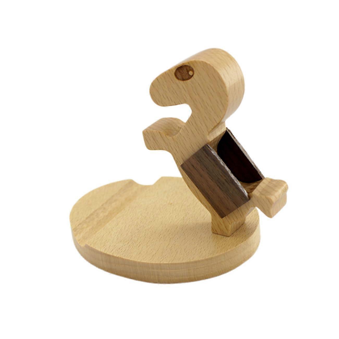 Sturdy Wooden Phone Holder Smart Phone Bracket Shape Horse Design AntiSlip Base for Office Home