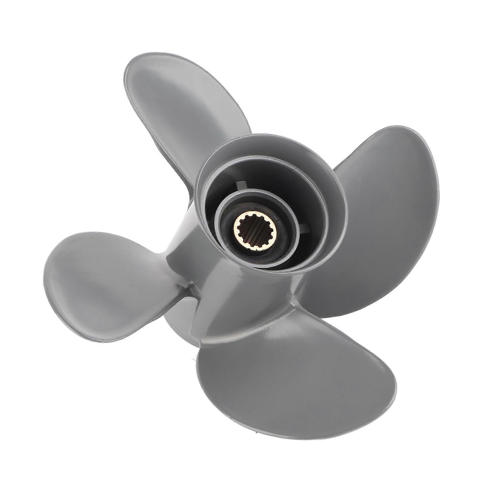 10x3/8x13 Outboard Propeller High Thrust 4-Blade Aluminum Alloy for 35-60HP Outboard Engines Durable Performance