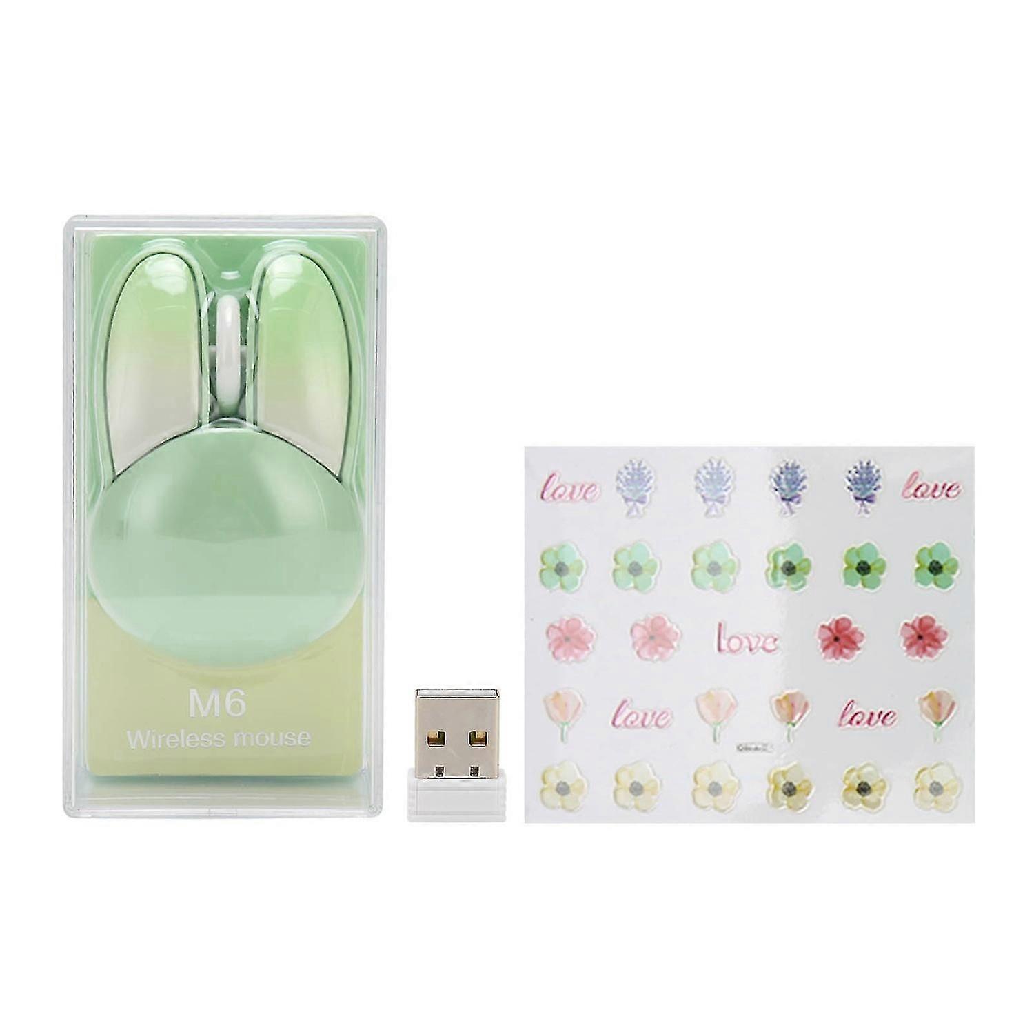 Cute Rabbit Wireless Mouse 2.4G Adjustable DPI Sensitivity 33ft Effective Range Battery Powered Sile