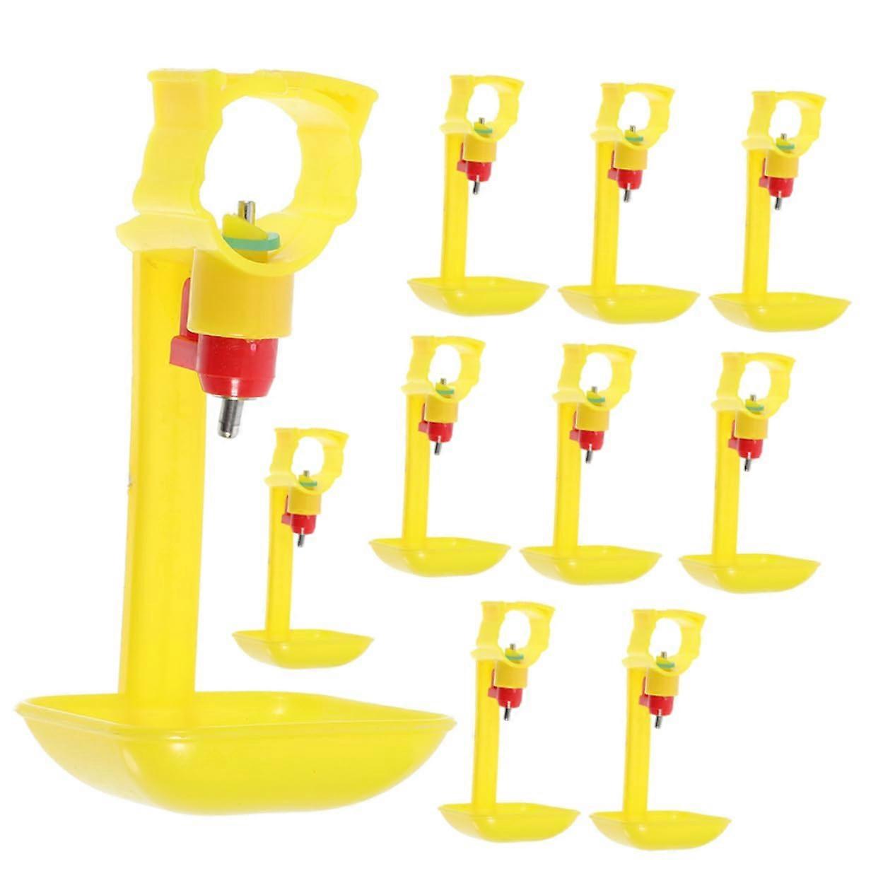 Chicken Waterer 10 Pack - Automatic Poultry Drinker Cups, PP Material, 13.5 x 6.6 x 6.6 cm
