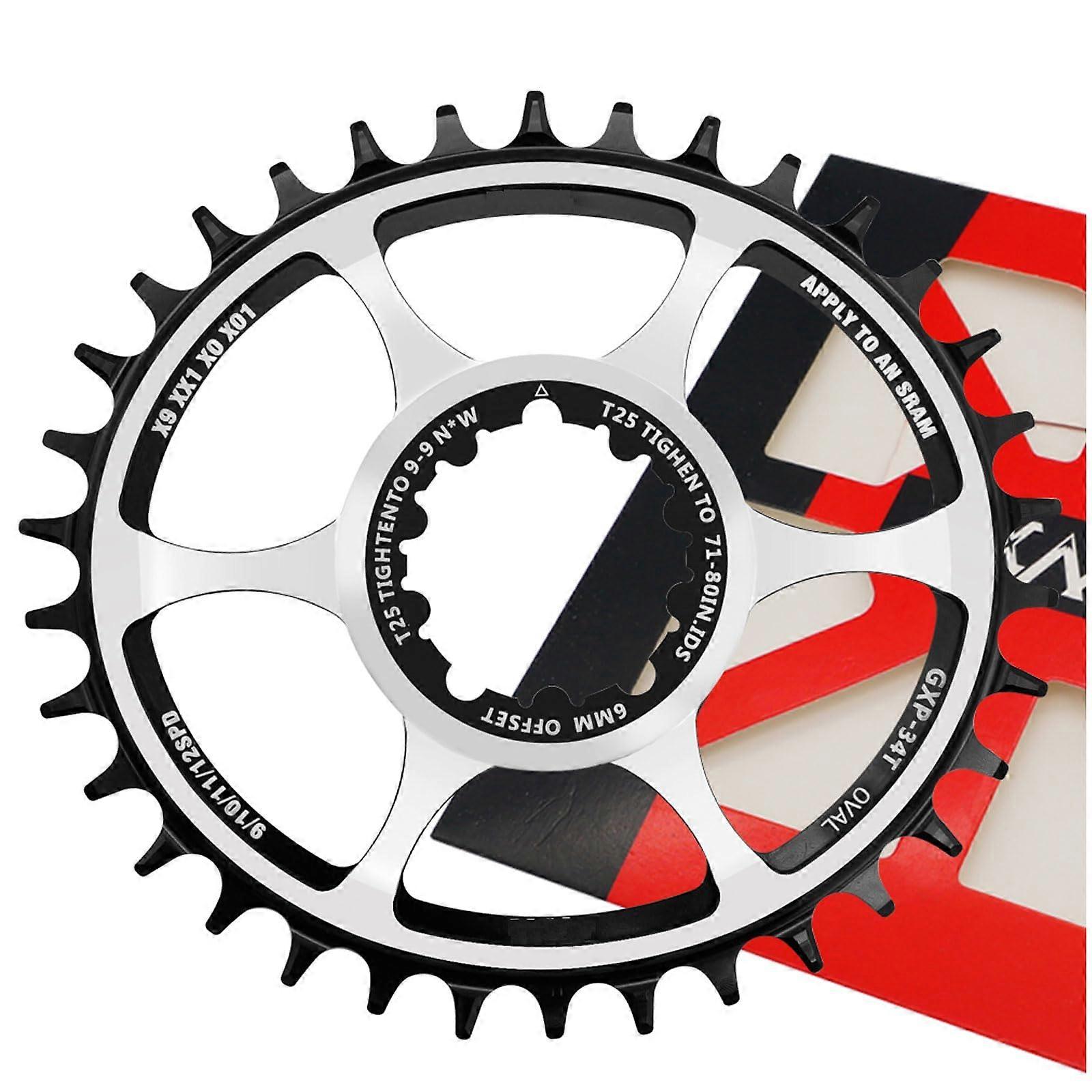 Bicycle Chainring 32T 34T 36T Offset 6 mm Oval GXP Narrow-Wide For SRAM 8/9/10/11/12-Speed