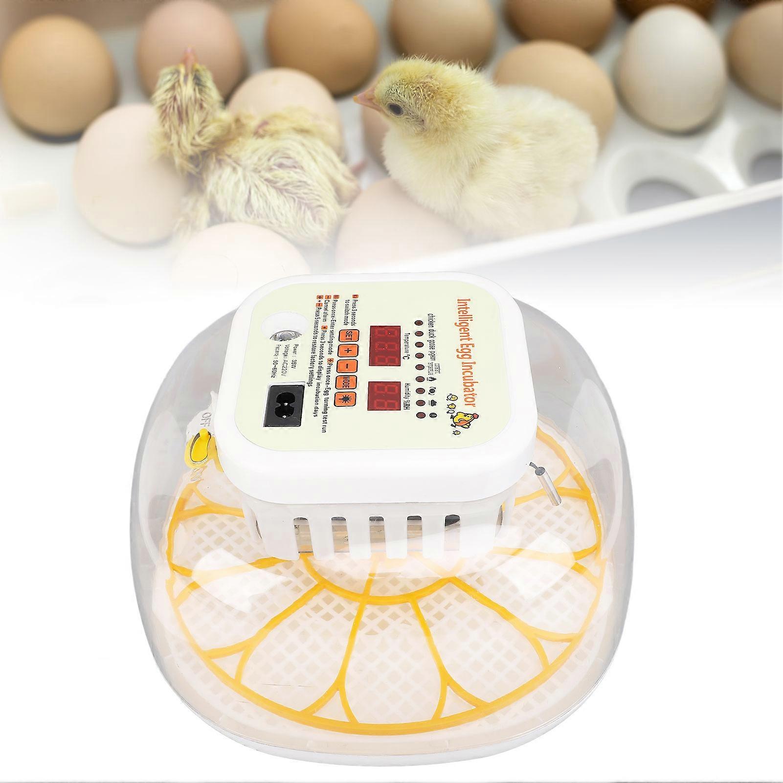 12 Egg Incubator LED Display Temp Control Automatic Turning Multifunctional for Chickens Quail Eggs EU Plug 220V