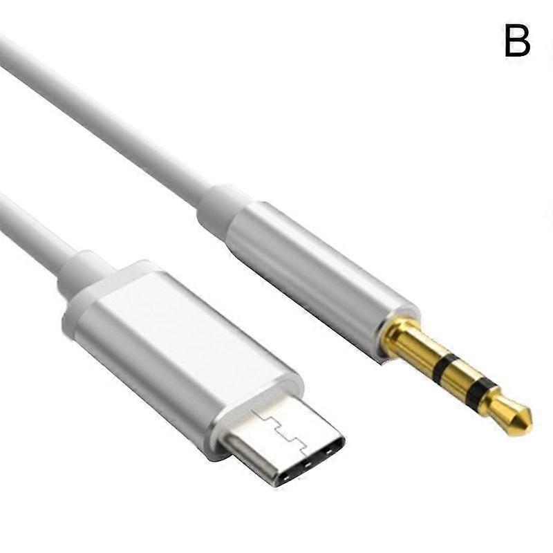 White (B) 1m$ typec to 3.5mm audio adapter cable LeTV car AUX Huawei Xiaomi adapter
