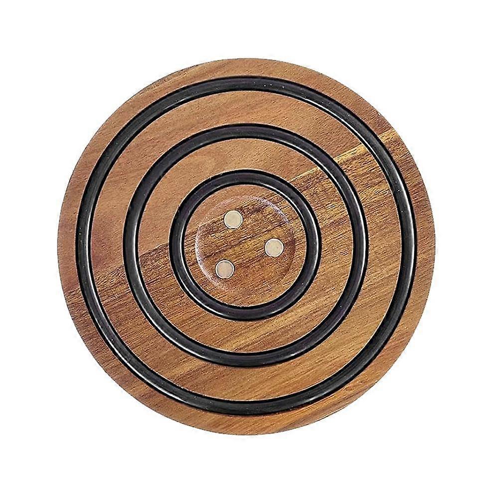 Acacia wood color (A)$ Wooden pot mat round wooden casserole mat wooden casserole base desktop wooden magnetic insulation pad
