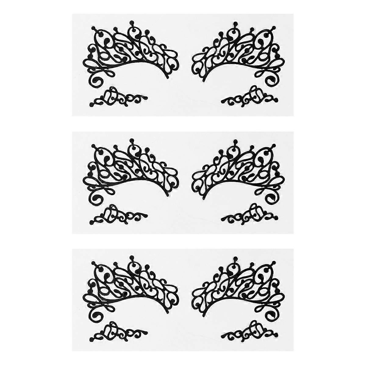 3 Pairs Reusable Black Eye Stickers for Festivals & Parties – Comfortable, Skin Friendly, Self Adhesive Temporary Makeup Design