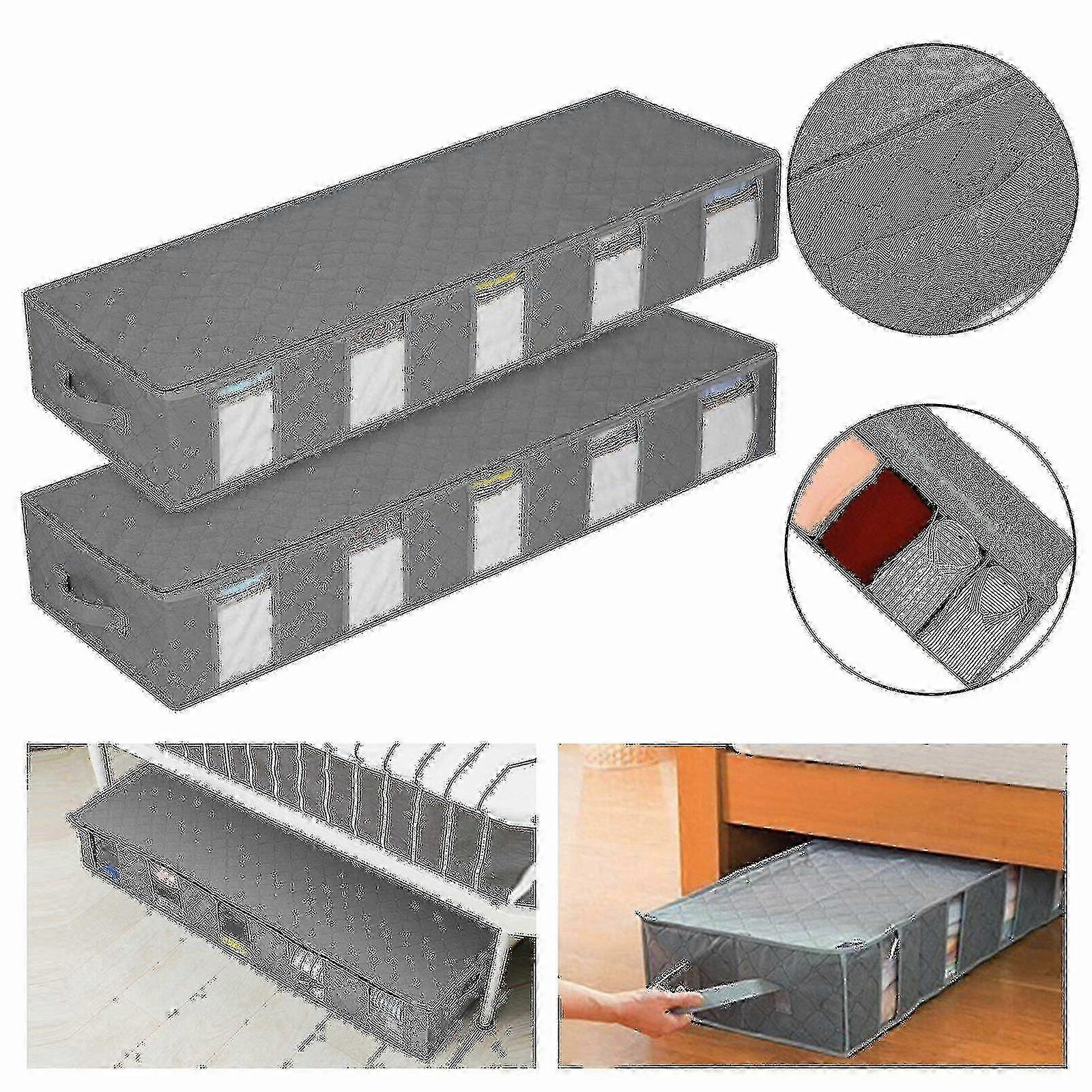 Förvaringspåse under sängen behållare för kläder, idealisk organisatör under sängen för förvaring av klädesplagg och tillbehör
