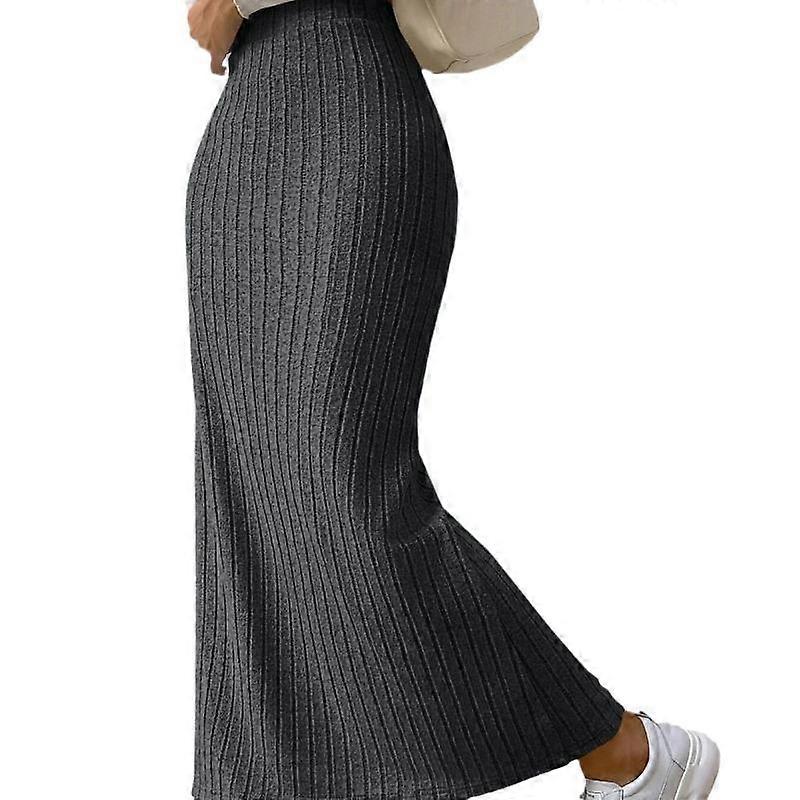 High-waisted Side Slim-cut Knit Skirt