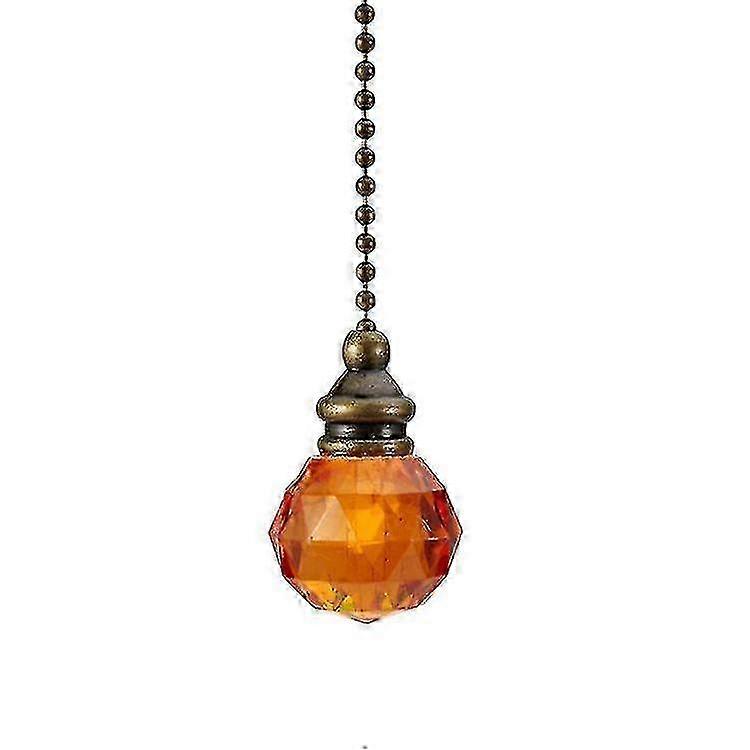 Vintage Orange Crystal Pull Chain Light Switch (1pc)