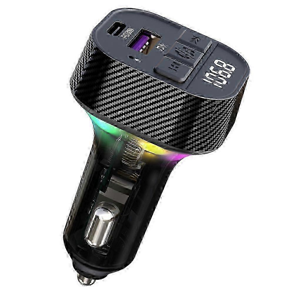 Type-C and USB Colorful Light Car Bluetooth Adapter FM Transmitter and MP3 Music Player Car Charger