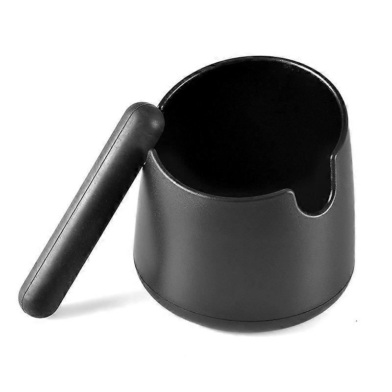 Coffee Knock Box, Espresso knock Box with Removable Rubber Knock Bar and Non-Slip Base (1set, black)