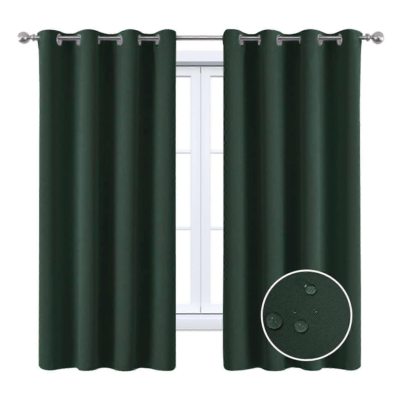 Opaque Curtains Waterproof Outdoor Curtains Patio Privacy Screen Weatherproof Dark Green H213 X B132 Cm 1-Pack