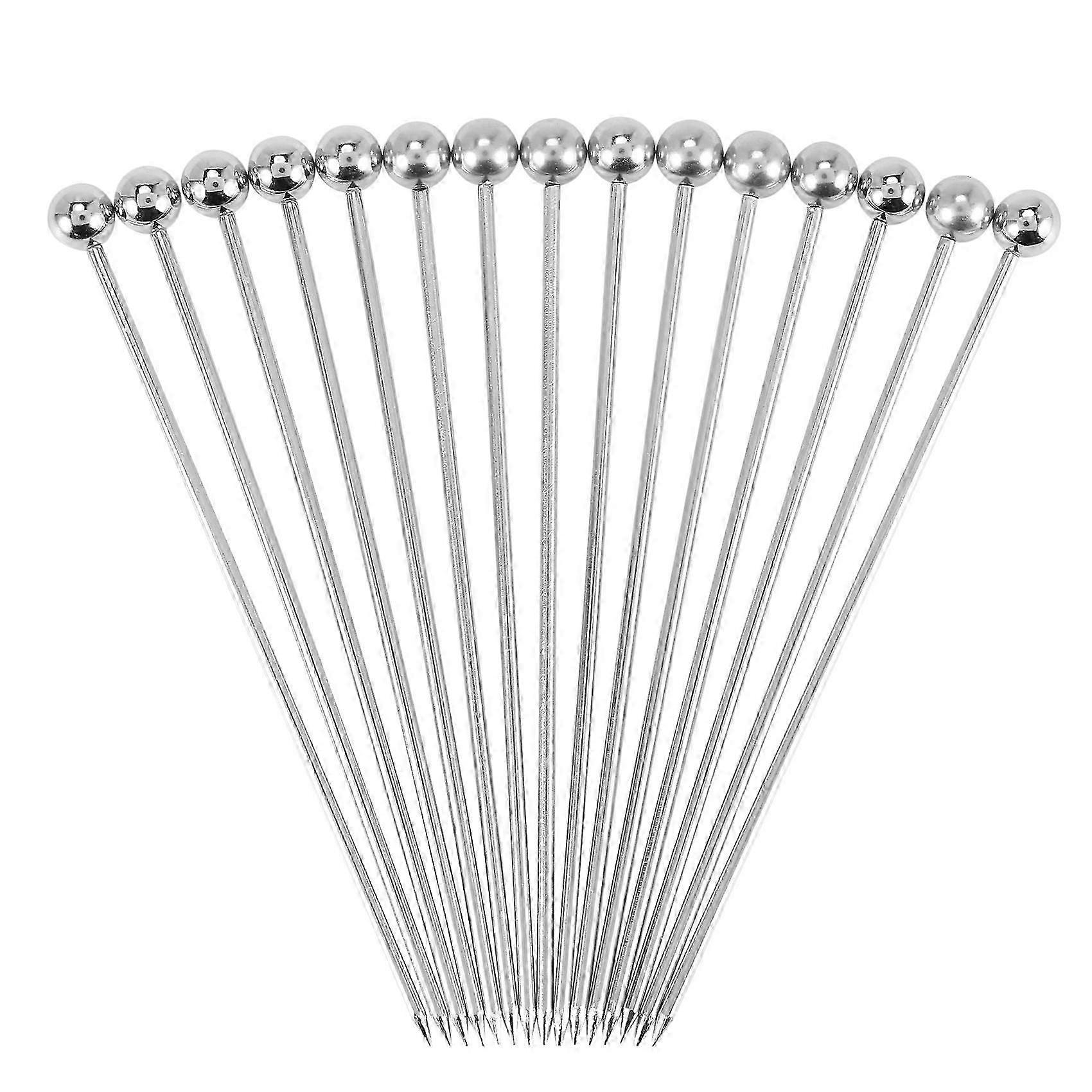 15個のカクテルピック、4インチ再利用可能なステンレス鋼マティーニピックオリーブA用カクテルつまようじ