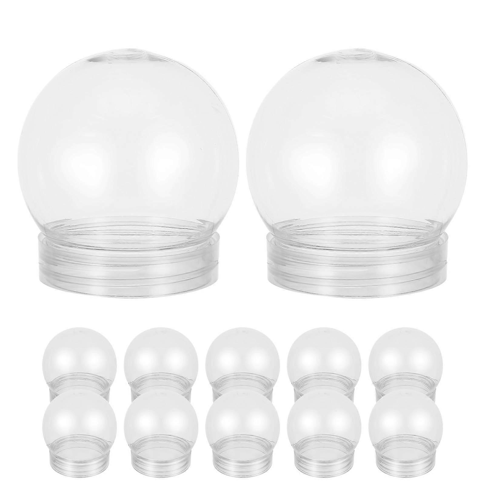 20pcs DIY Clear Water Globes with Screw Off Caps – Empty Snow Globe Props for Christmas Crafts and Lightweight Decorations
