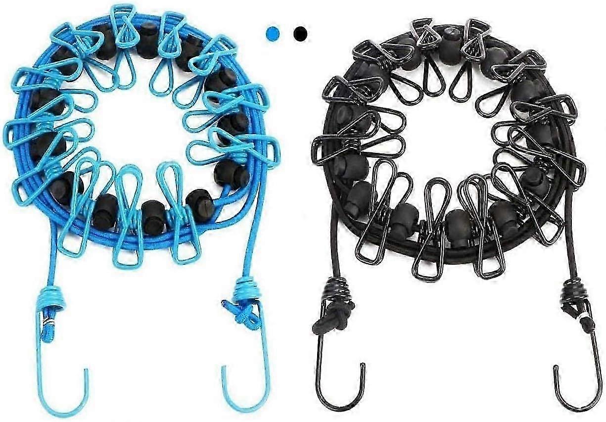 2025 Camping Clothesline, 2 Pack Clothesline with Clips