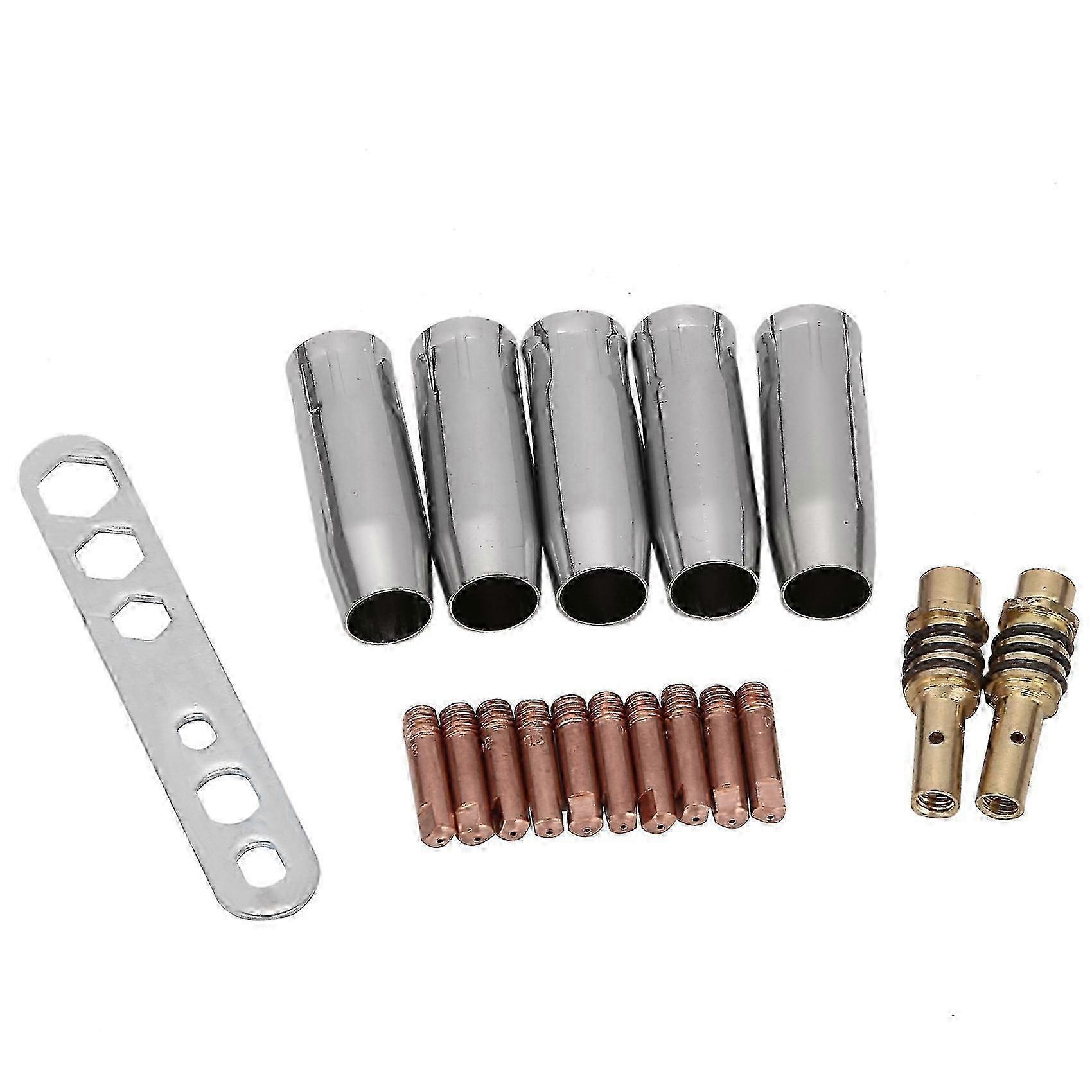 18Pcs Welding Torch Kit Contact Tip 0.8mm M6 & Tips Holder Difuser & Cup for Mb15 15Ak Welding Torc Edition 0617