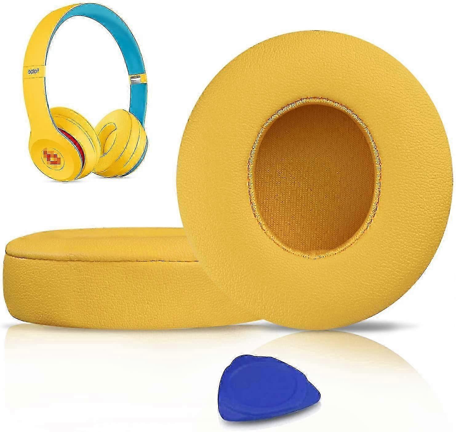 Replacement Ear Cushions for Solo 2/3 Wireless Headphones - Slow-Rebound Memory Foam, Adhesive Tape Included