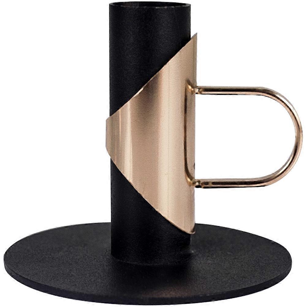 Creative Candle Holder Table Decorative Black Candle Stand Candle Base For Home Decoration Square Shape Simple Style 1Pcs