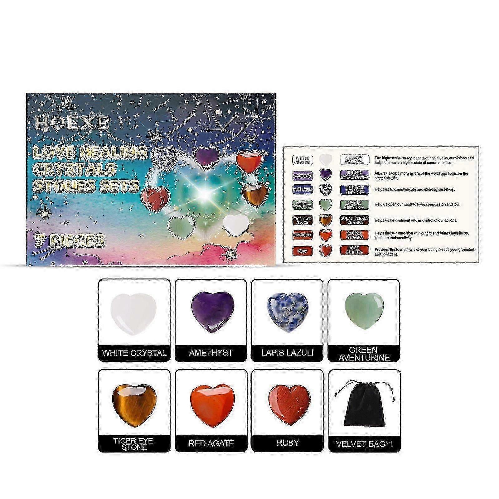 Hoexe Love The Crystal Set Heart-Shaped The Crystal Set Home Living Room Bedroom Interior Decoration Crystal Ornaments