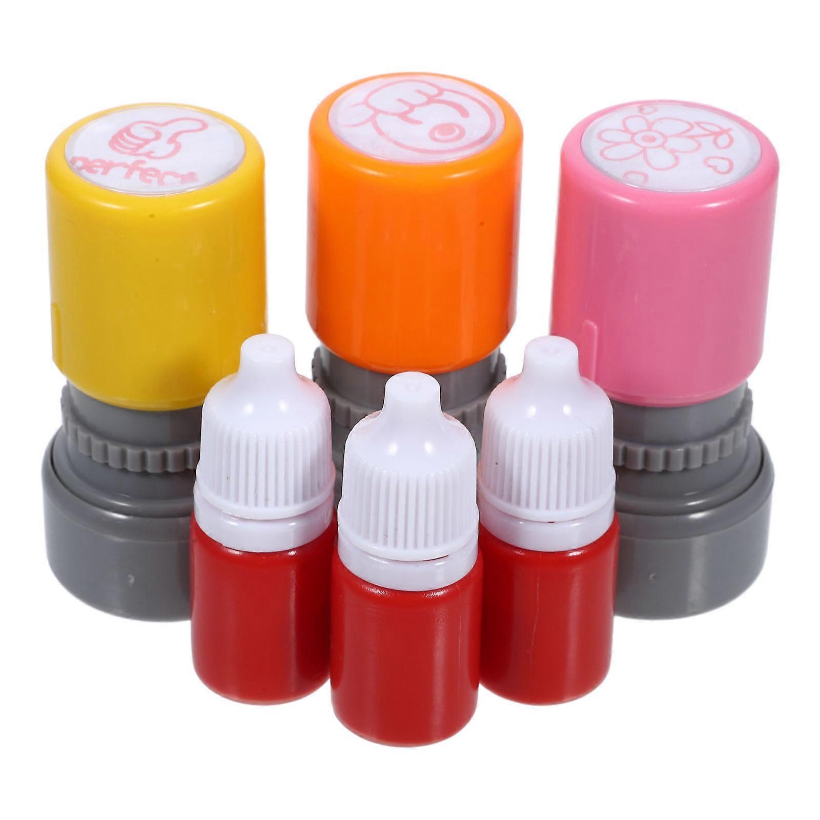 Encouraging Stamps For School Flower Shape Red Plastic 1Set Teachers Supplies Student Tools Marking Homework