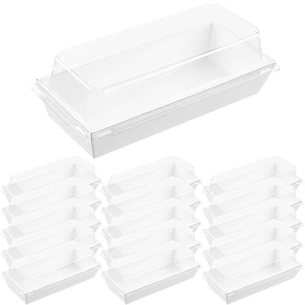 Cake Roll Packaging Case Dessert Packing Boxes For Picnic Simple Use Square Lid Plastic Material 50Pcs
