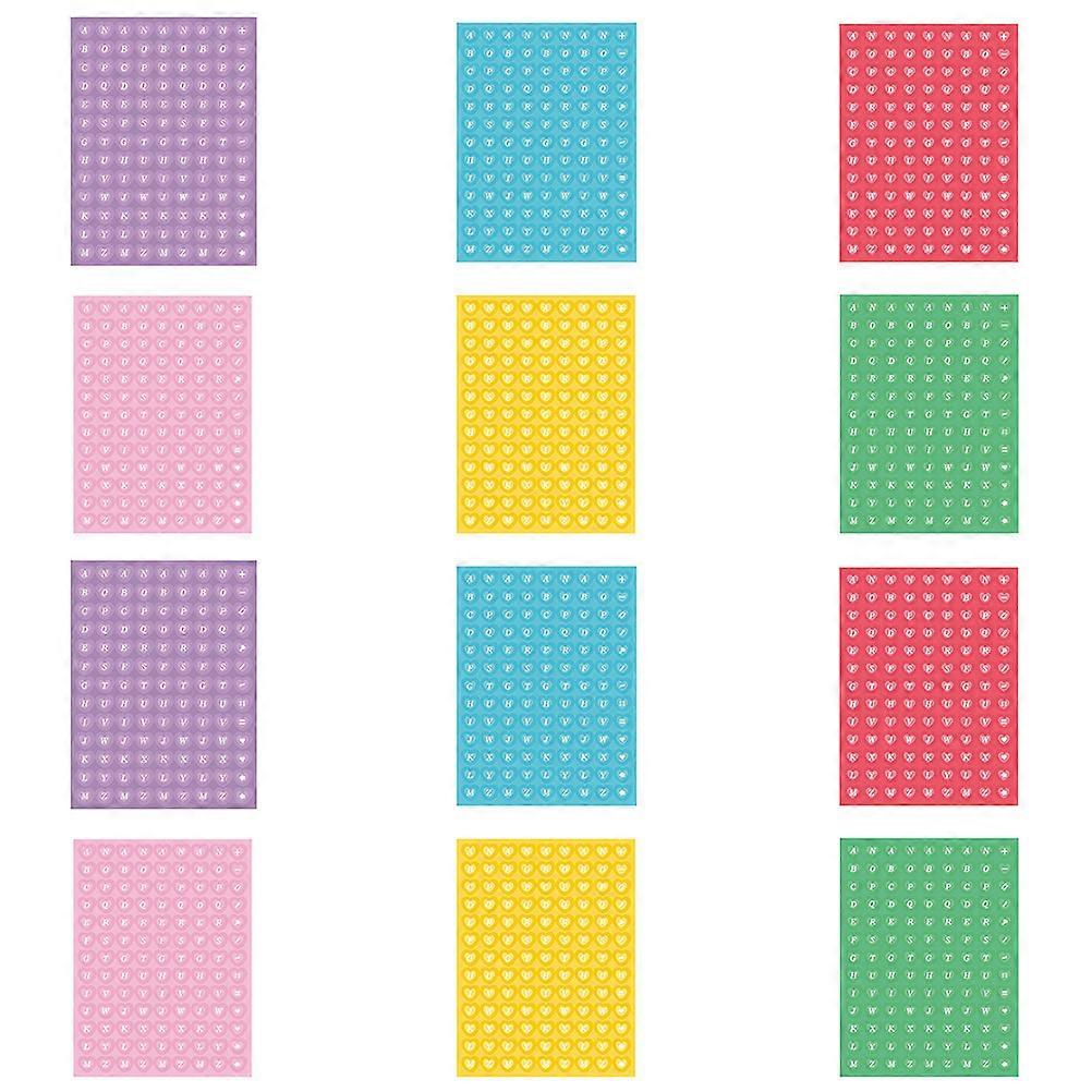 Keyboard Decals Heart Shaped PVC Stickers Scrapbook Design Decorative Items 16x12cm 12Sheets