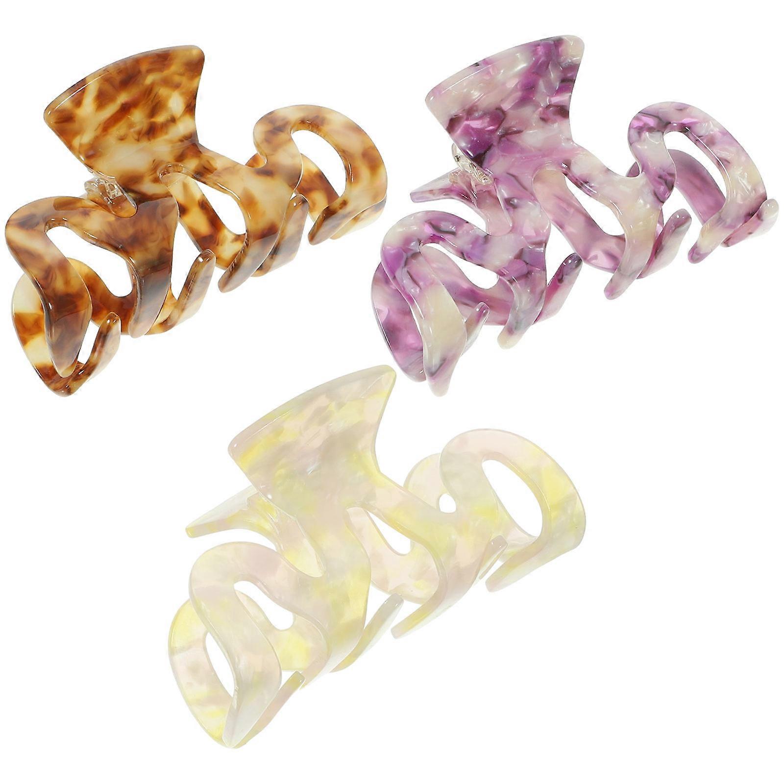 Decorative Hair Claws Minimalist Design Gripping Force Birthday Party Accessory 3Pcs
