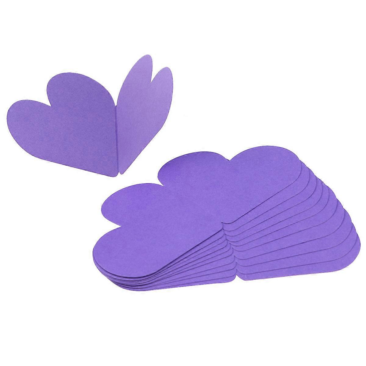 Heart Shape Card Valentine's Day Small Cards Purple 10Pcs For Message Writing And Wishes Sending