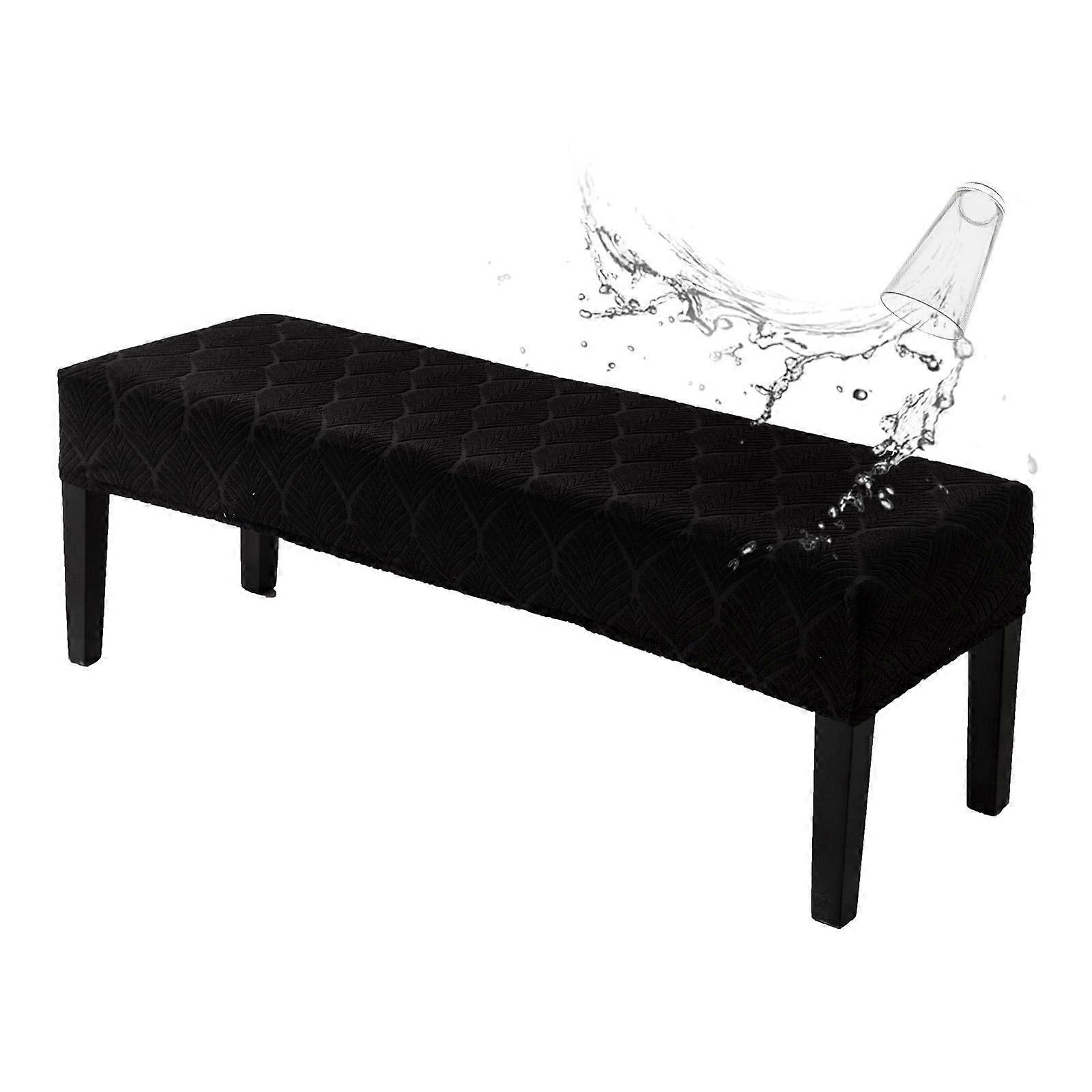 Removable Bench Covers, Stretchable, Washable Seat Bench Protector, Black, 6-Piece Set