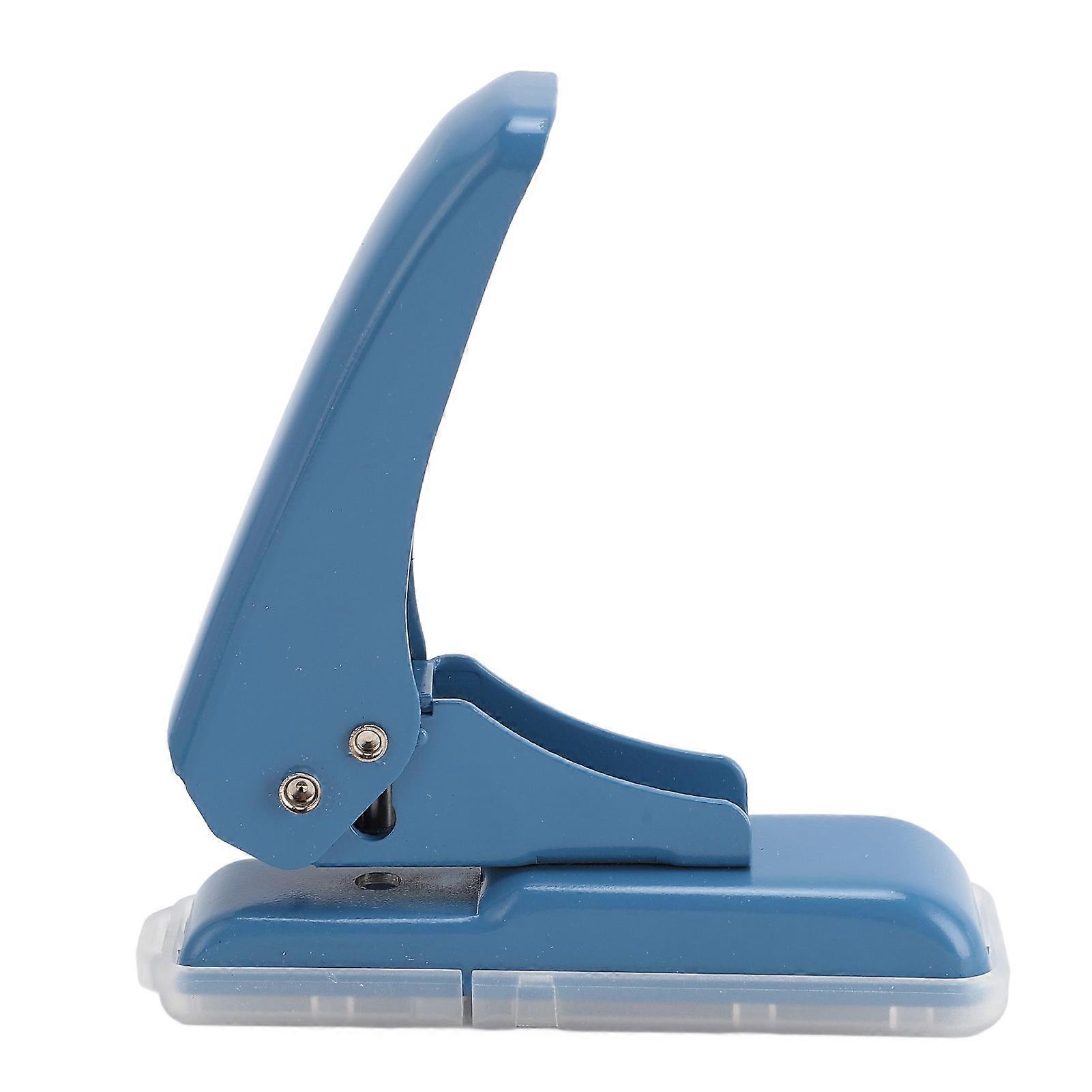 5.5mm Single Hole Puncher Round Hole Paper Punching Tool for Loose Leaf Card Leather Plastic Cover 40 Sheets Capacity Blue