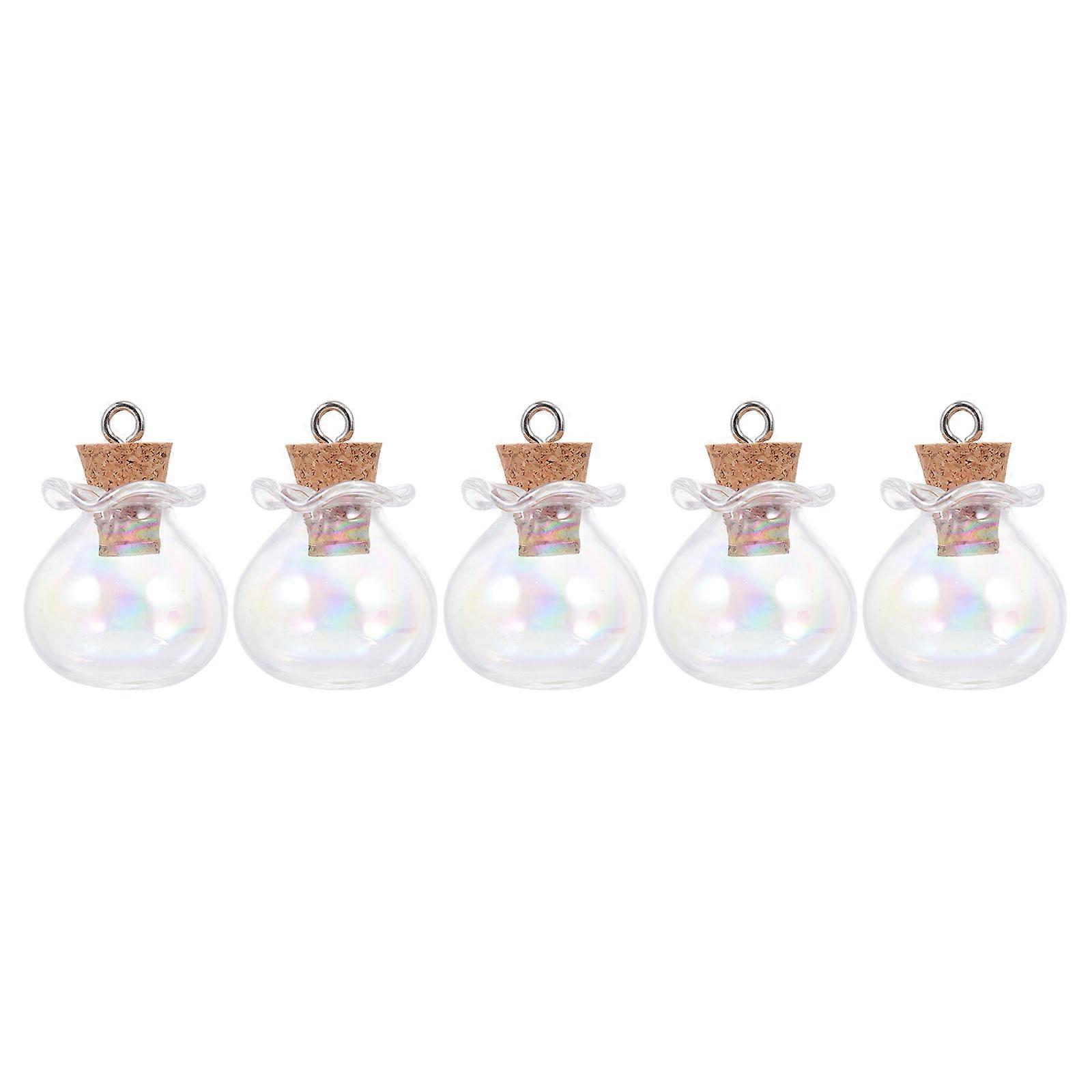 5pcs Transparent DIY Wishing Bottles with Corks – Small Glass Vials for Home Decor, Crafts, Creative Displays & Personalization Projects